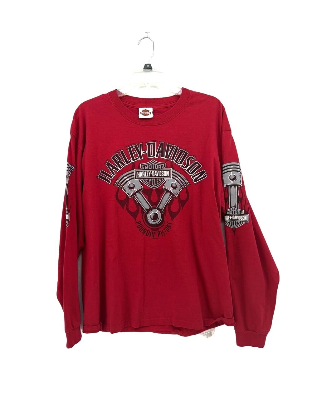 Harley-Davidson Men's Long Sleeve Red Birmingham AL Piston Graphic Tee
